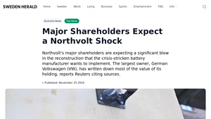 Major Shareholders Expect a Northvolt Shock | Sweden Herald - sweden shock manufacturer