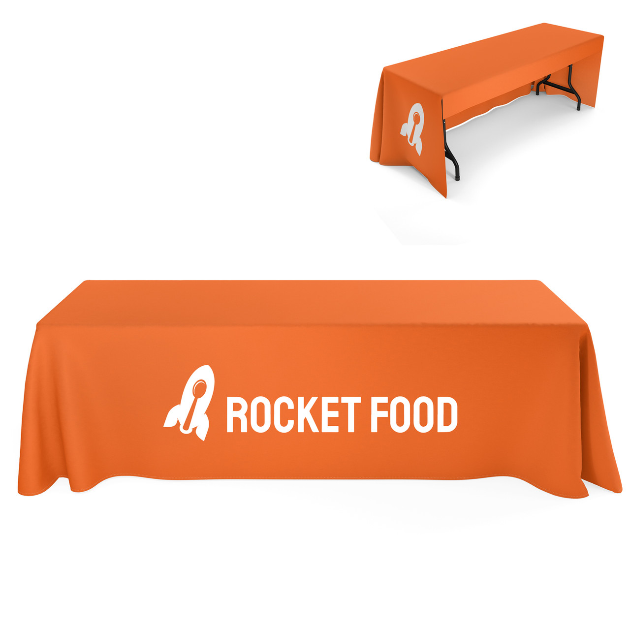 A relevant stock photo of table covers custom in a typical setting.