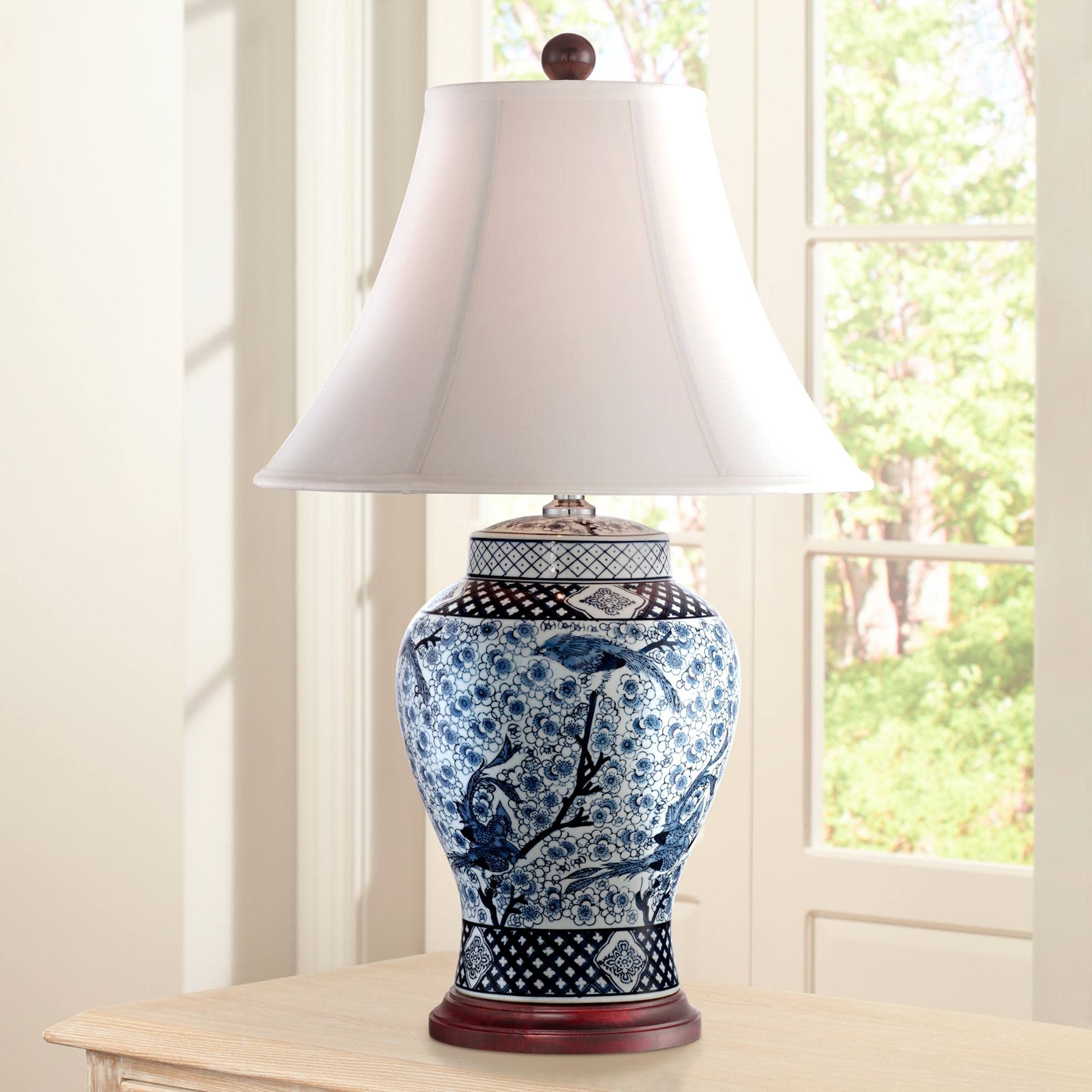 A relevant stock photo of table lamps china in a typical setting.