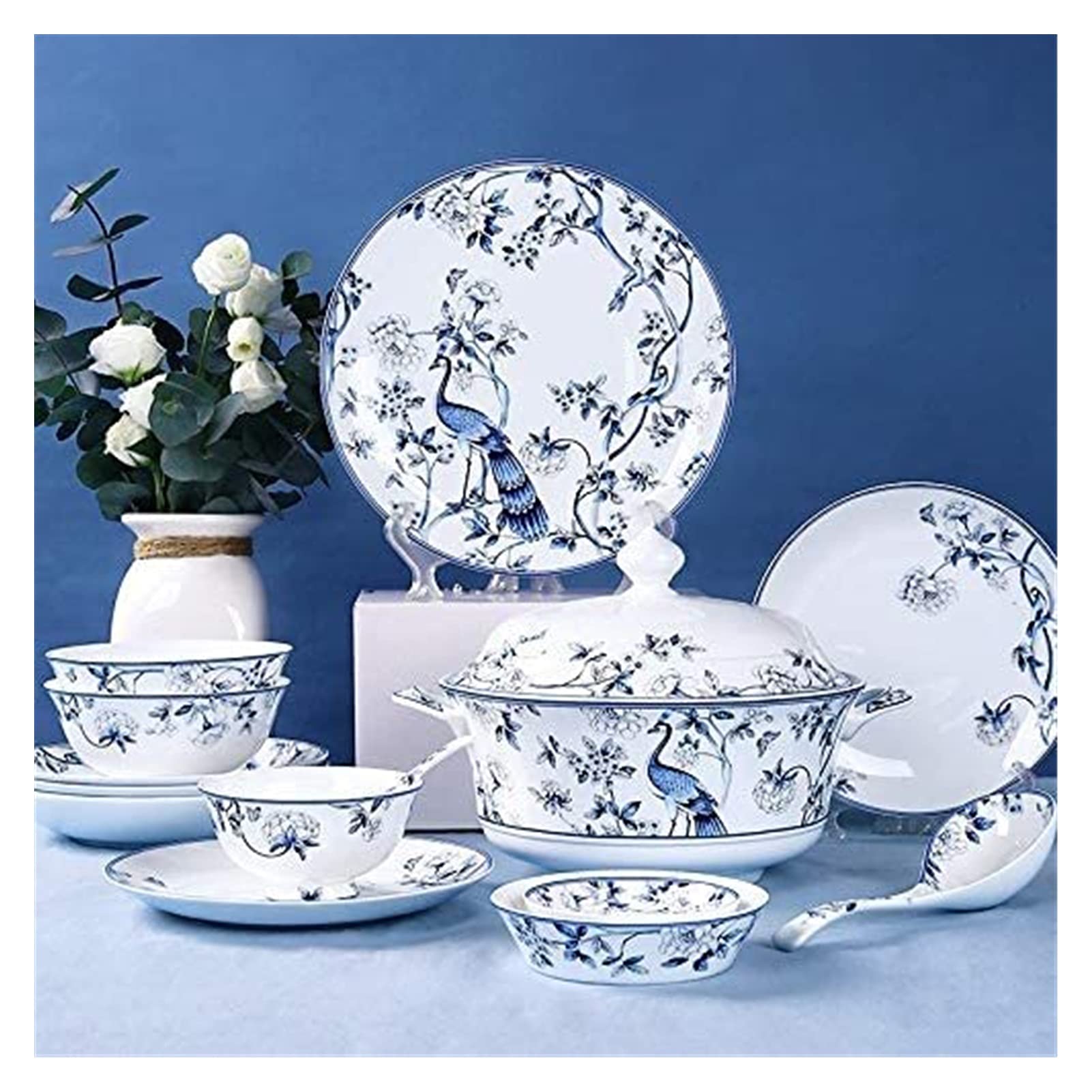 A relevant stock photo of tableware china in a typical setting.