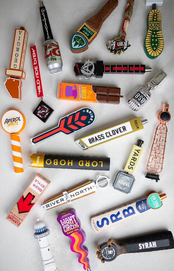 A relevant stock photo of tap handles custom in a typical setting.