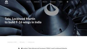 Tata, Lockheed Martin to build F-16 wings in India - The Tata group - f16 manufacturer