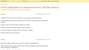 Need suggestion on Amaron inverter and the battery - TechEnclave - amaron inverter company