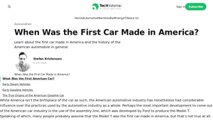 When was the first car made in america - Techhistorian - first manufacturer