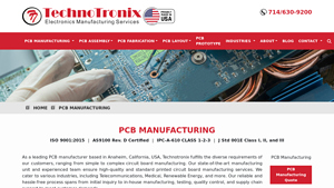 PCB Manufacturing USA - PCB Manufacturer in USA California - Technotronix - usa pcb manufacturer