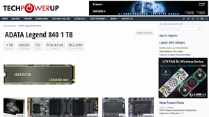 ADATA Legend 840 1 TB Specs | TechPowerUp SSD Database - adata legend 840 1tb manufacturer and family