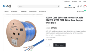 1000ft Cat8 Ethernet Cable – 22AWG S/FTP CMR | 2GHz Bare Copper - cat 8 ethernet cable bulk