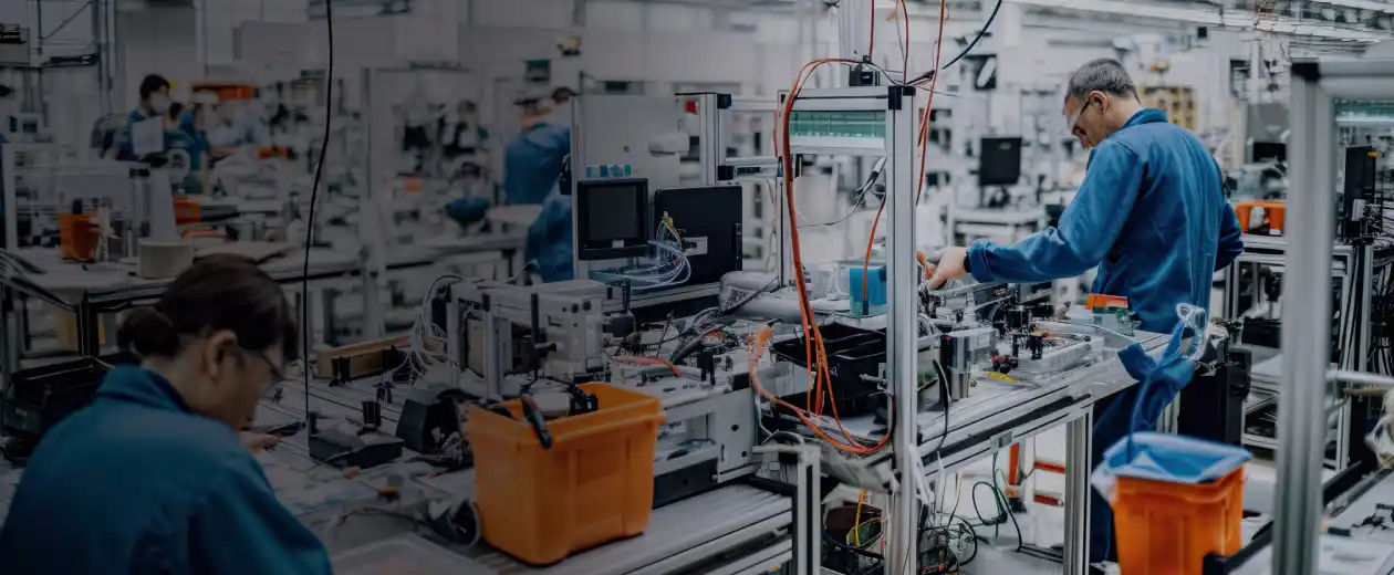 A relevant stock photo of telecommunication manufacturer in a typical setting.