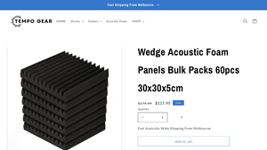 Wedge Acoustic Foam Panels Bulk Packs 60pcs 30x30x5cm - soundproof foam bulk