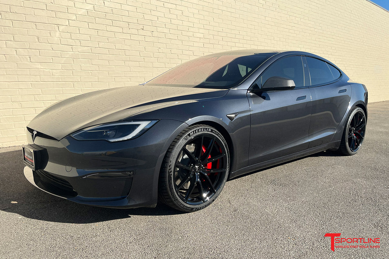 A relevant stock photo of tesla s plaid custom in a typical setting.