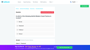 In which of the following distrtict Modern Coach Factory is located? - modern couch factory