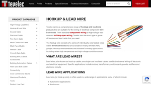 Hook-Up & Lead Wire by Tevelec | USA & Canada - lead wire factory