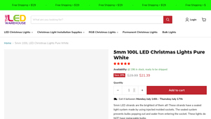 5mm 100L LED Christmas Lights Pure White - white christmas lights bulk