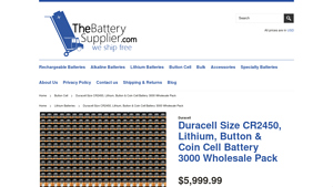 Duracell Size CR2450, Lithium, Button & Coin Cell Battery 3000 ... - cr2450 battery bulk