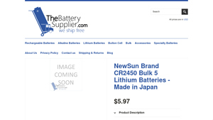 NewSun Brand CR2450 Bulk 5 Lithium Batteries - Made in Japan - cr2450 bulk