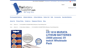 CR 1616 MURATA LITHIUM BATTERIES (3000 pieces) 3V watch ... - cr1616 battery bulk
