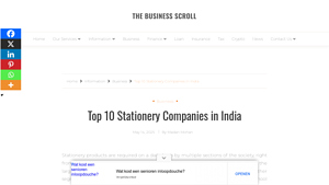 Top 10 Stationery Companies in India 2025 - The Business Scroll - stationery manufacturer