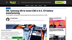 GM, Samsung SDI to invest $3B in U.S. EV battery manufacturing - samsung battery company