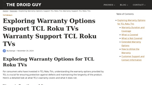Exploring Warranty Options Support TCL Roku TVs ... - The Droid Guy - tcl manufacturer warranty