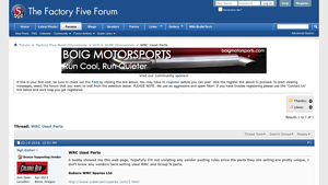 WRC Used Parts - Factory Five Forums - used parts factory