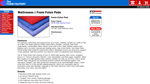 The Foam Factory, Mattresses, Foam Futon Mattress - futon factory