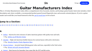 Guitar Manufacturers Index - guitar manufacturer