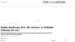 Qubo dashcam Pro 3K review: A reliable witness in car - The Hindu - qubo dash cam company