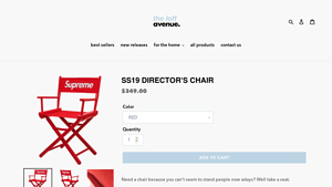 supreme ss19 director's chair - the loft avenue - supreme chair company
