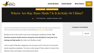 Where Are Ray-Bans Made? Is It In Italy Or China? - ray ban manufacturer china