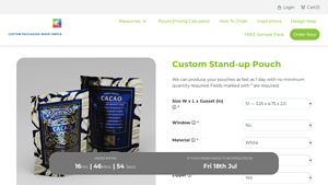 Custom Print Pouch Stand Up Pouch - The Packaging Lab - stand up pouches bulk