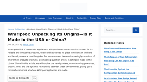 Whirlpool: Unpacking Its Origins—Is It Made in the USA or China? - whirlpool manufacturer