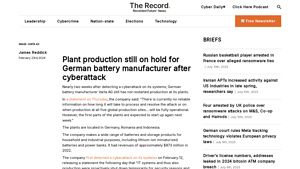 Plant production still on hold for German battery manufacturer after ... - varta battery factory