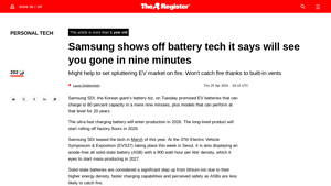 Samsung teases fast-charging, long-lived battteries - The Register - samsung battery company