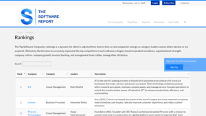Rankings - The Software Report - software manufacturer