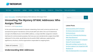 Unraveling the Mystery of MAC Addresses: Who Assigns Them? - mac address by manufacturer