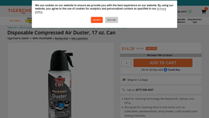 Disposable Compressed Air Duster, 17 oz. Can | TigerChef - compressed air can bulk
