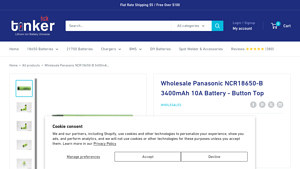 Wholesale Panasonic NCR18650-B 3400mAh 10A Battery - ncr18650b bulk