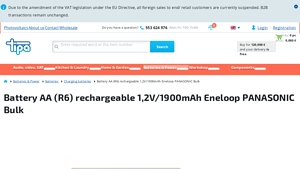 Battery AA (R6) rechargeable 1,2V/1900mAh Eneloop PANASONIC ... - eneloop batteries bulk