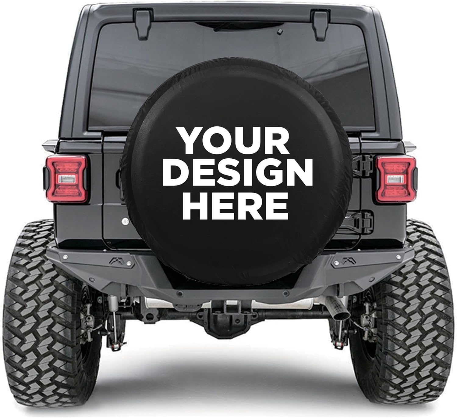A relevant stock photo of tire cover custom in a typical setting.