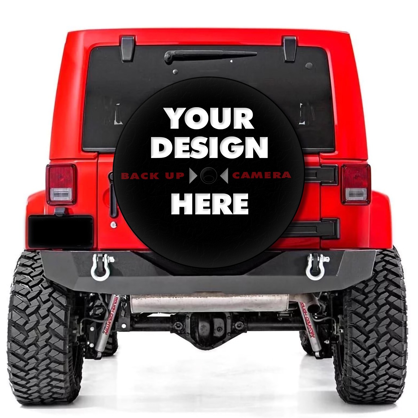 A relevant stock photo of tire cover custom in a typical setting.