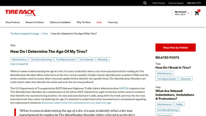 How Do I Determine The Age Of My Tires? - Tire Rack - manufacturer date on tires