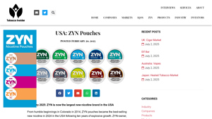 USA: ZYN Pouches - Tobacco Insider - zyn manufacturer