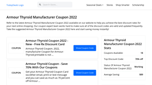 Armour Thyroid Manufacturer Coupon 2022 - Verified Jun 2025 - armour thyroid manufacturer website