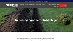 Trenching Contractor in Michigan - Todd's Services Landscaping - trenching company