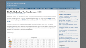 The World's Leading Tire Manufacturers 2023TopForeignStocks.com - largest tyre manufacturer in the world
