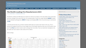 The World's Leading Tire Manufacturers 2023TopForeignStocks.com - biggest tire manufacturer in the world