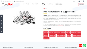 Pins Manufacturer & Supplier India - TorqBolt - pin manufacturer
