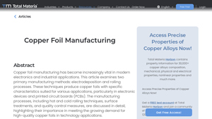 copper foil manufacturing | Total Materia - copper foil factory