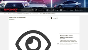 How to find mfr body code? - Toyota Nation Forum - manufacturer body code