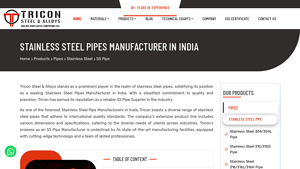 SS Pipes: Manufacturers & Suppliers in India - triconsteels.com - ss tube manufacturer
